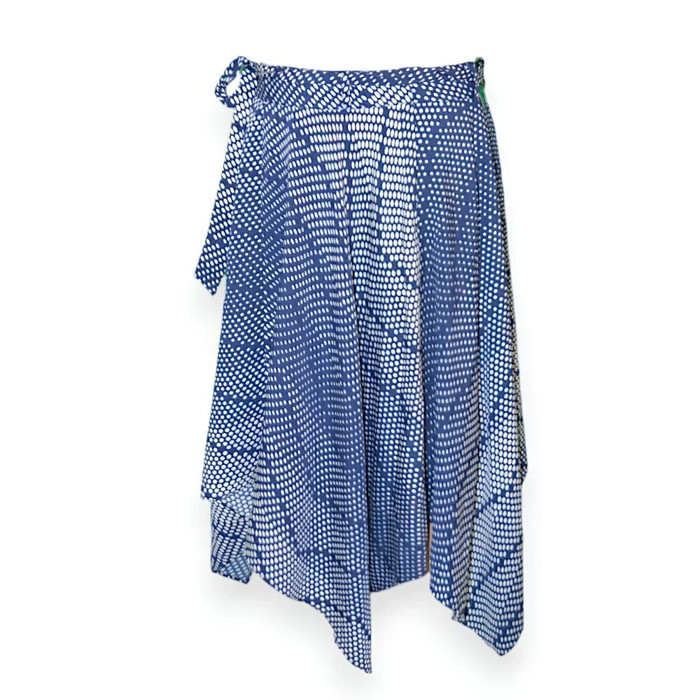 NWT Banana Republic Blue White Polka Dot Handkerchief A-Line Fit Flare Skirt S 4